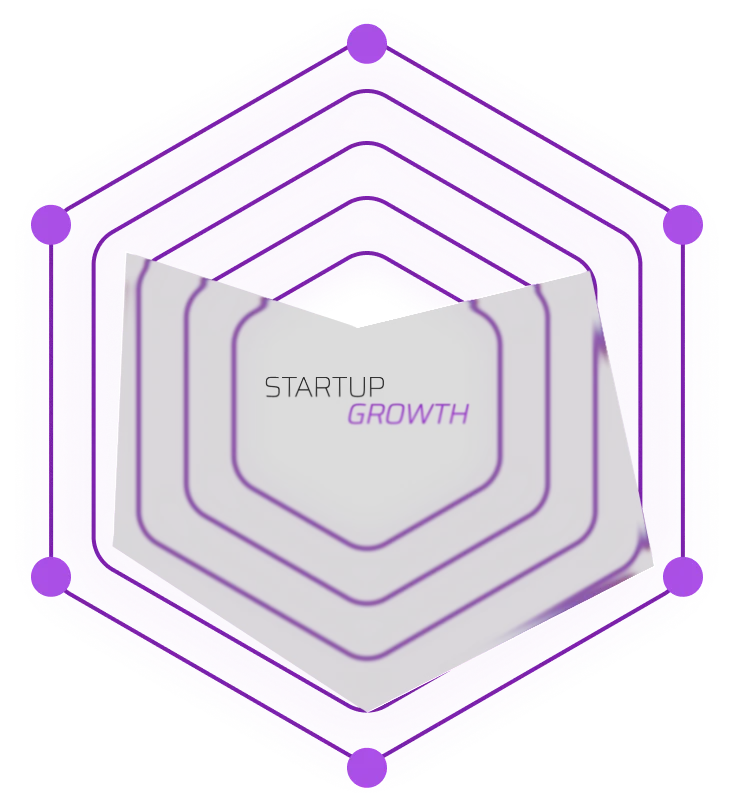 Radar hexagonal do Startup Growth com as seis dimensões do diagnóstico